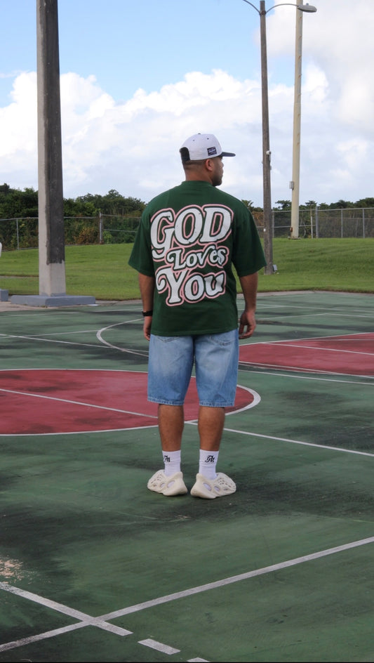AB Green shirt “God Loves You”