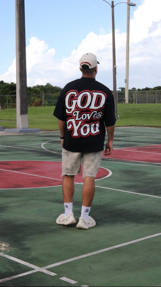 AB Black Tshirt “God Loves you”